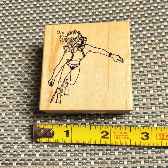 VTG Rubber Stamp underwater Diver - Picture 2 of 3